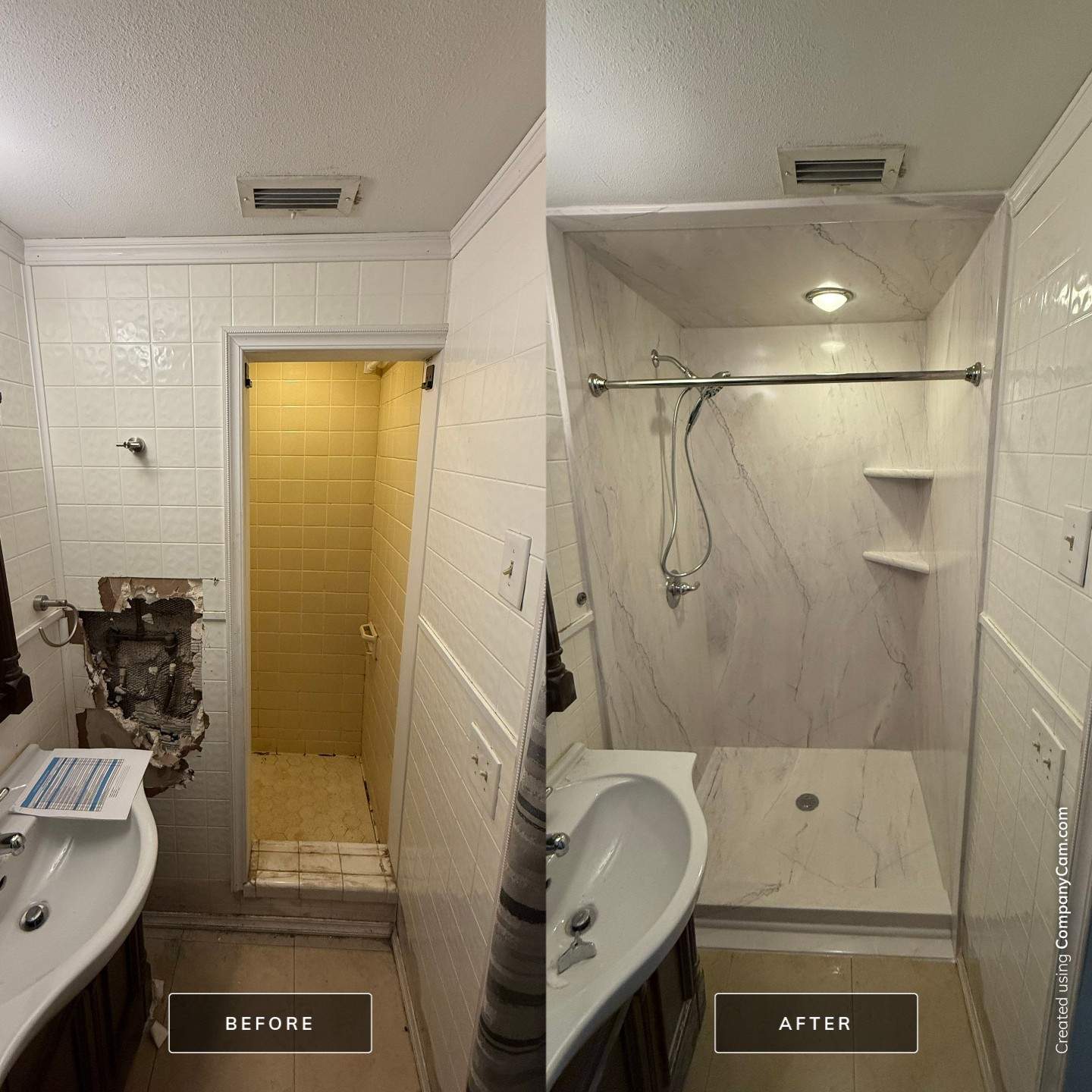 Tub-to-shower conversion completed in Clearwater Florida by Five Star Bath Solutions